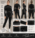 Conjunto de Leggings deportiva y chaqueta de manga larga con cuello alto y cierre frontal - ZaiNili SHOP