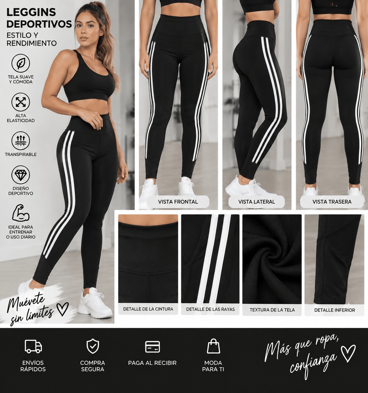 Leggings deportivos a rayas para yoga - ZaiNili SHOP