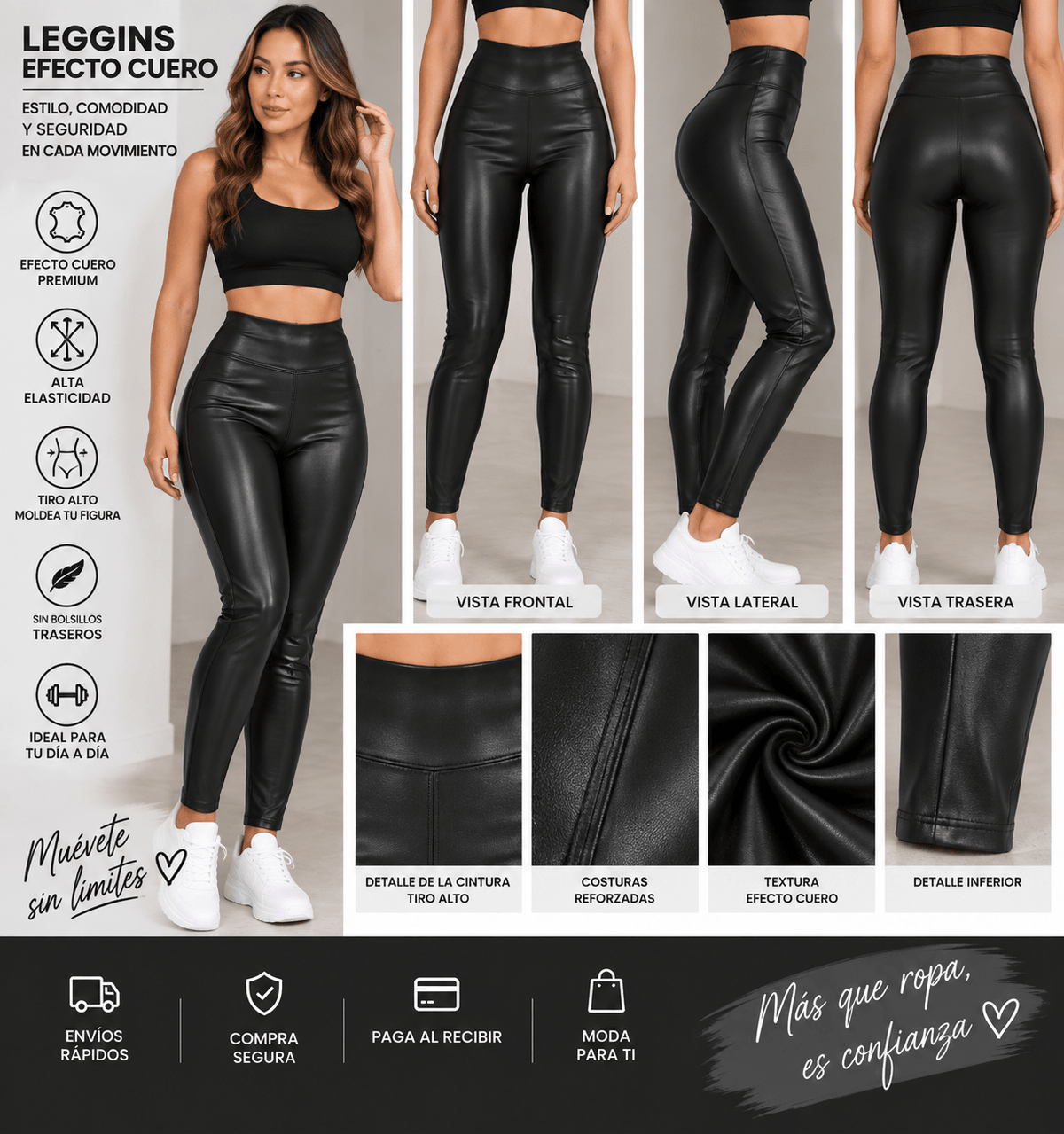 Leggings deportivos de cuero - ZaiNili SHOP