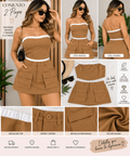 Conjunto de top tubo y minifalda con detalles elasticos - ZaiNili SHOP