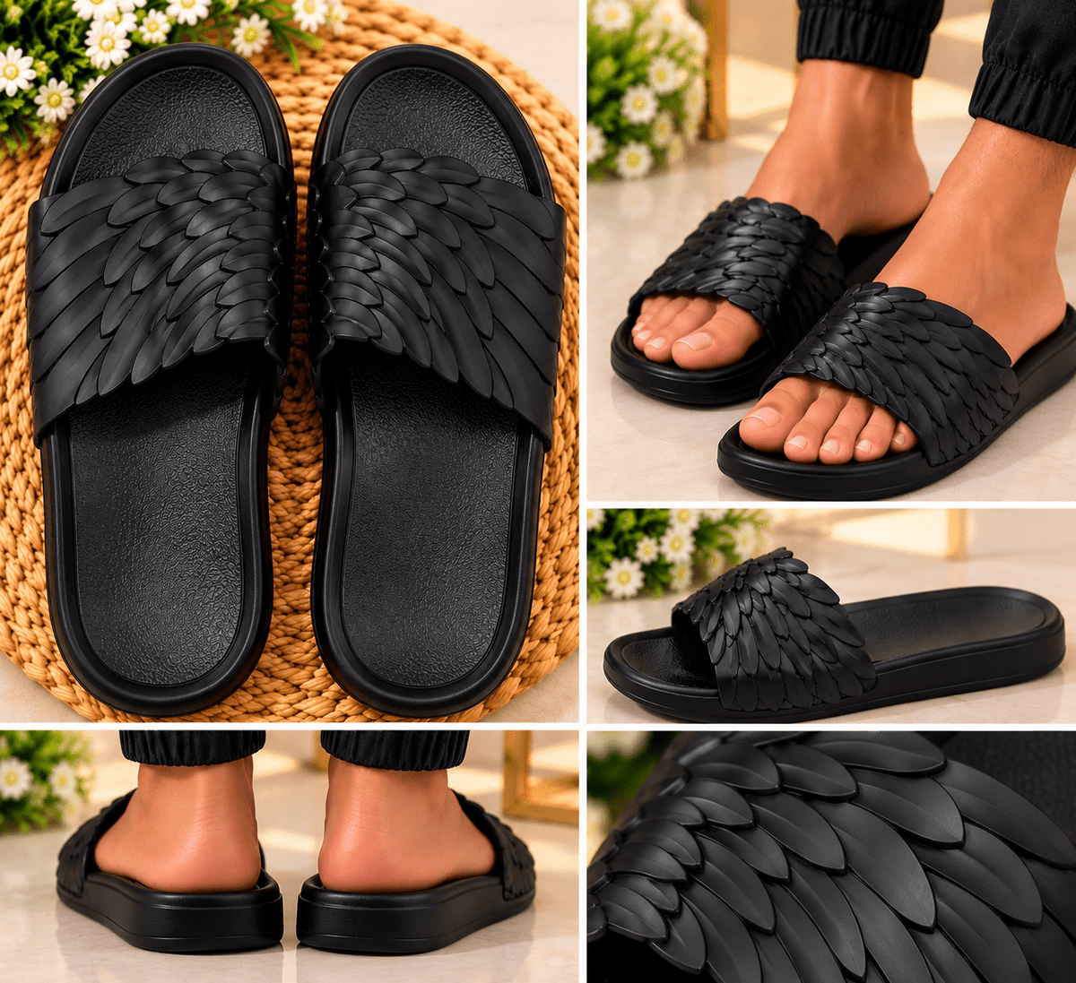 sandalias deslizantes con correa de Alas para hombre en varios colores - ZaiNili SHOP