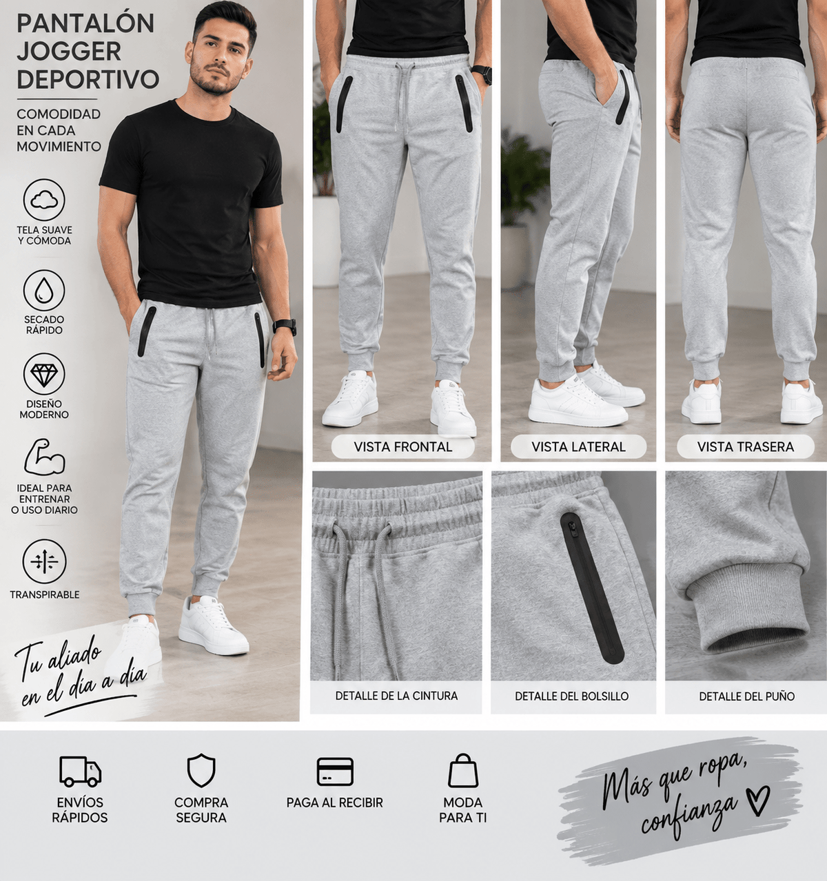 Pantalon de Chandal para hombre con bolsillos - ZaiNili SHOP