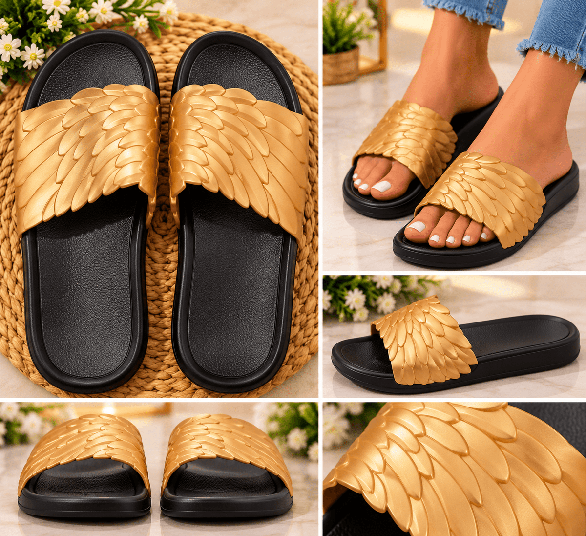 sandalias deslizantes con correa de Alas para hombre en varios colores - ZaiNili SHOP